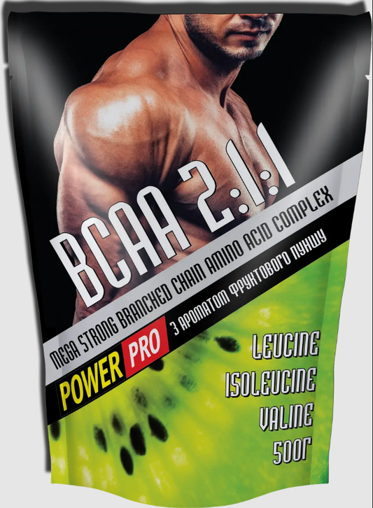 BCAA Mega Strong 2:1:1  Power Pro 500 g fruit punch